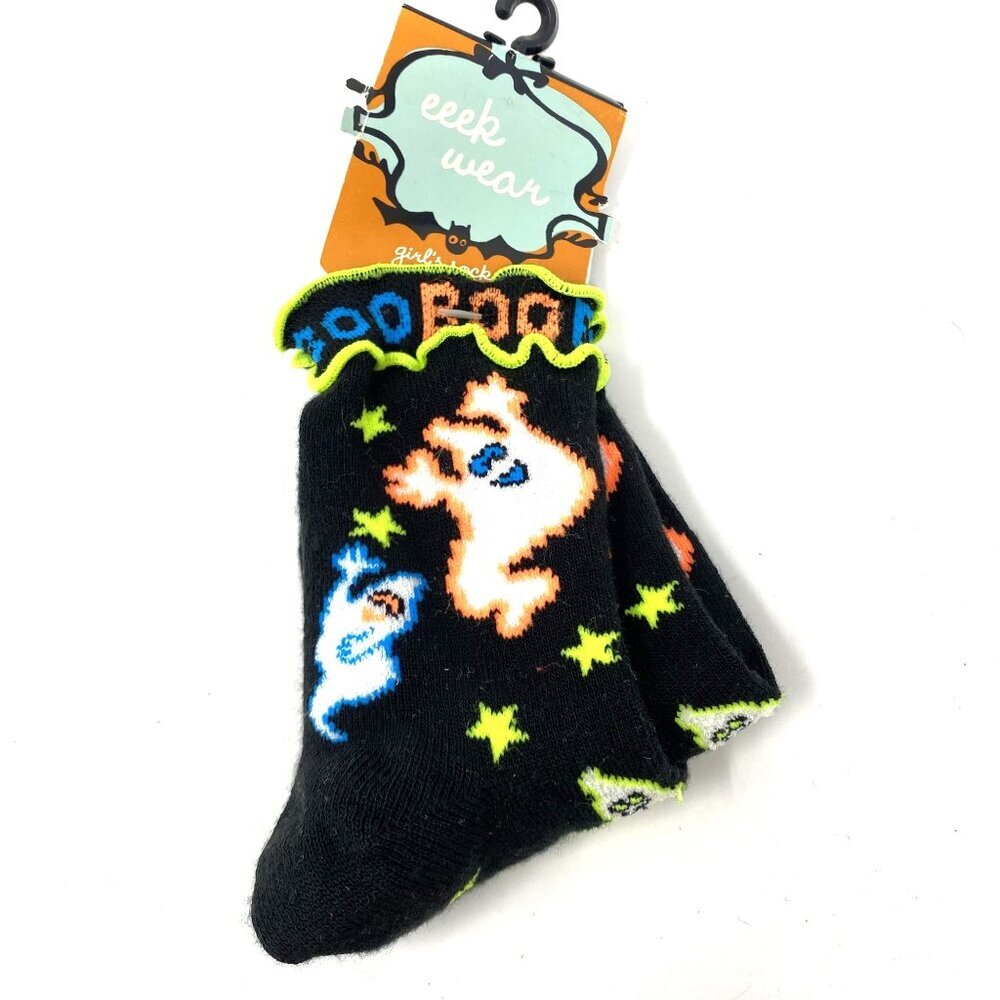 Vintage Target Halloween Novelty Kids 2 Pairs Socks Boo Ghosts Googly Eye Spider — image 2 of 8